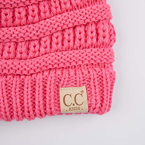 Image of C.C Hatsandscarf Kids Beanie Ages 2-5 Warm Chunky Thick Stretchy Knit Slouch Beanie Skull Hats (YJ-847-KIDS)