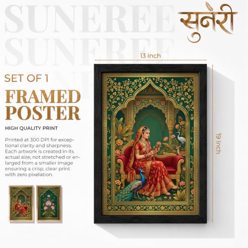 Image of Suneree Traditional Indian Wall Art - Set of 2 (ART 18, 13x19 INCHES)