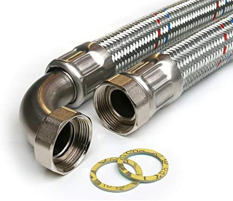 Produktbild von Panzerschlauch 1 1/4" ÜM X 1 1/4" ÜM Mit Bogen, DN32, 30 Cm – EPDM, Verzinkter Stahl – Made In Germany