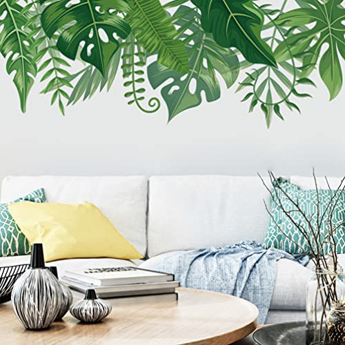 FOMIYES Large Green Leaf Wall Decals Tropical Plant Leaves Wall Decal Peel and Stick Removable Monstera Leaf Window Stickers for Kids Bedroom Nursery Playroom Jungle Party Decor - Image 4