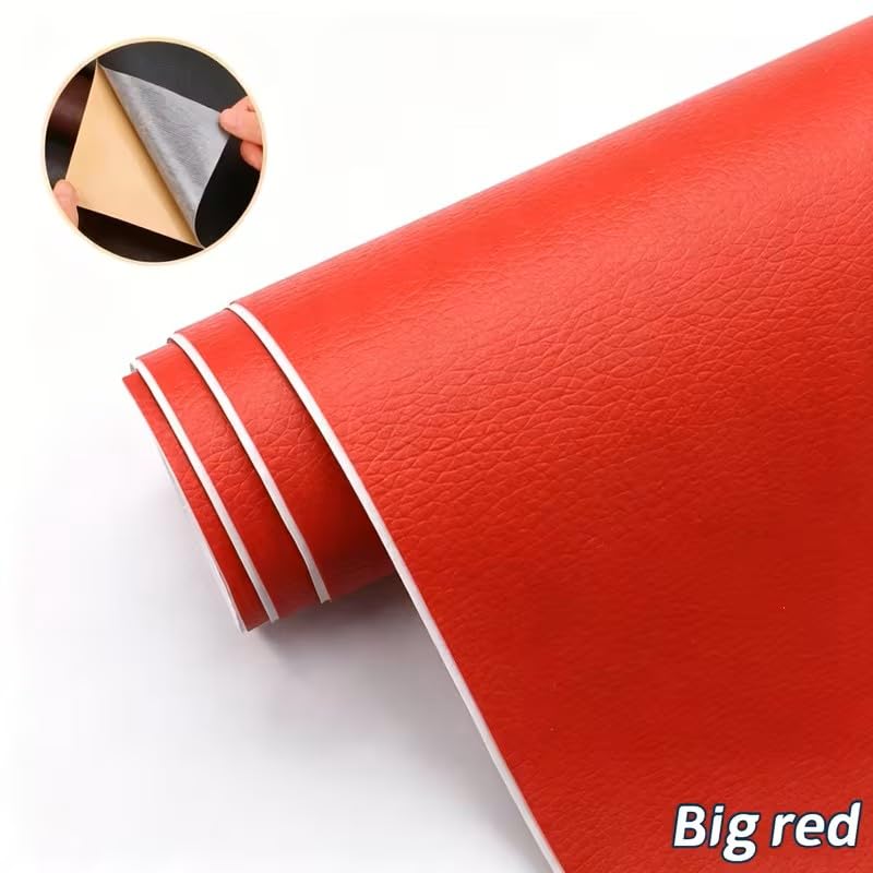 HAPPYMATES Large Self-Adhesive Faux Leather Repair Patch Suitable for Sofa-Office Chair-Motorcycle Seat-Car-Chair-Furniture Repair - Quick Fix Leather Repair Patch (Dark Maroon Leather 12x12) 2
