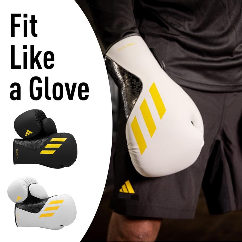 Adidas x Anderson Silva Tilt150 Guantoni da boxe, guscio in PU di alta qualità, supporto per il polso migliorato, allineamento ottimale dei pugni per uomini, donne, bambini, boxe, kickboxing, MMA,