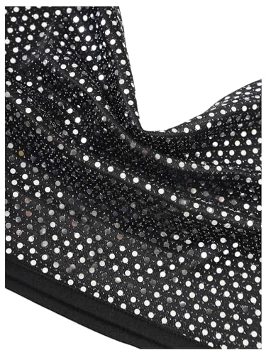 SOLY HUX Women's Sequin Sparkly Halter Top Cowl Neck Tie Backless Party Club Crop Tops3