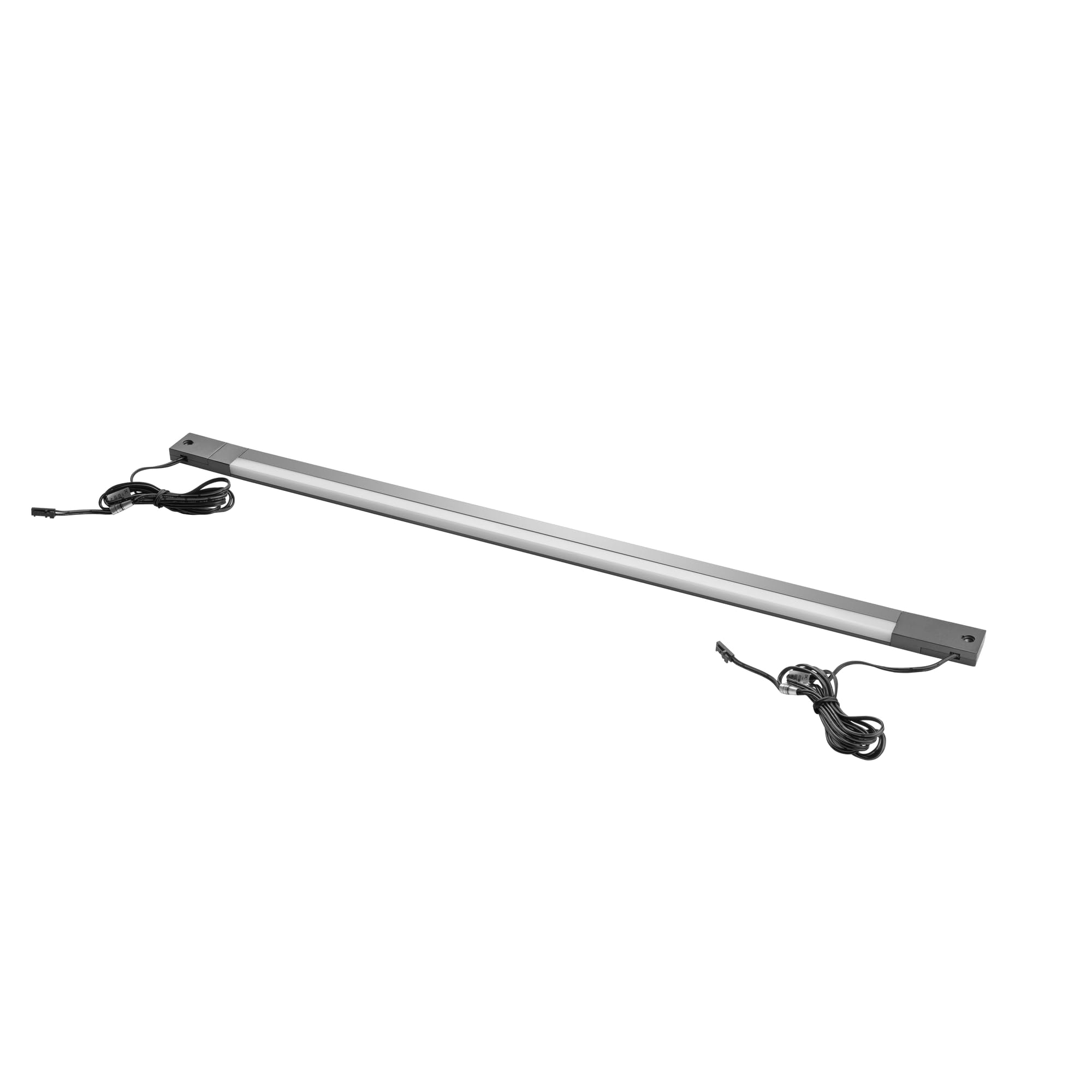 GTV LIGHTING LED lampa podszafkowa 1163 mm, oświetlenie szafki kuchennej 120 cm, czujnik ruchu dwustronny (2 czujniki), 12 V DC, neutralna biel 4000 K, lampa meblowa, szuflada, garderoba, antracytowa
