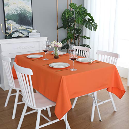 Image of FOLINS&HOME Orange Rectangle Tablecloth 60 x 84 Inch Waterproof Table Cloth