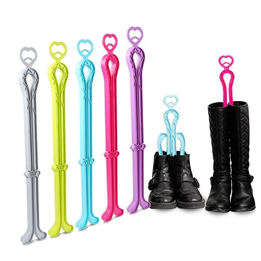 ONEDONE Folding Boot Shaper Stands Boots Knee High Shoes Clip Support Stand -5Pack