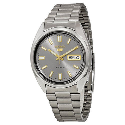 Seiko �Z�C�R�[ Men's SNXS75 Seiko �Z�C�R�[ 5 ������ �I�[�g�}�`�b�N Grey Dial Stainless-Steel �u���X���b�g�E�H�b�` �j���p �����Y �r���v �i���s�A���j
