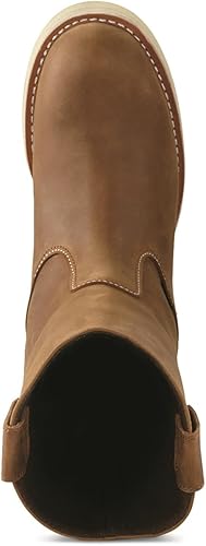 Miniatura 7 de Guide Gear Botas de trabajo Wellington de cuña de 10 pulgadas para hombre, media alta, zapatos de cuero, forro que absorbe la humedad