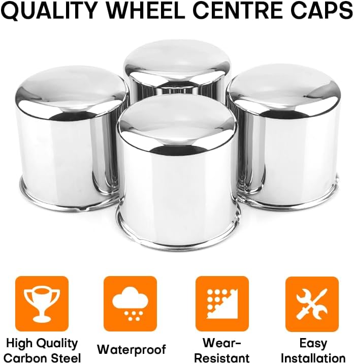 Miniatura 3 de 4 tapas centrales de rueda de remolque de 3.27 pulgadas para llantas de 3.27 pulgadas de diámetro central de camión, remolque, RV, SUV, cubiertas de