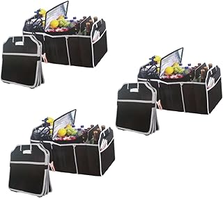 FAVOMOTO 3Pcs Organizador De Porta-Malas De Carro Caixa De Armazenamento Dobrável Organizador De Porta-Malas De Armazenamento Automático Para Carro Suv Armazenamento De Carga Dobrável