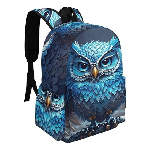 Backpack for Travel, Blue Owl Print Modern Backpack Shoulder Bag2