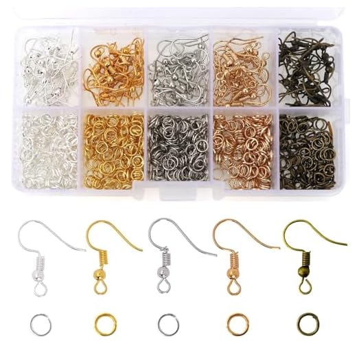 Redamancy 1150 Stück Ohrring Machen Kit, 18x20mm Schmuckherstellung Set, Mehrfarbig Ohrring Haken, Ohrhaken Biegeringe, Ohrringe Selber Machen Set, für DIY Ohrhänger Schmuck Basteln Zubehör