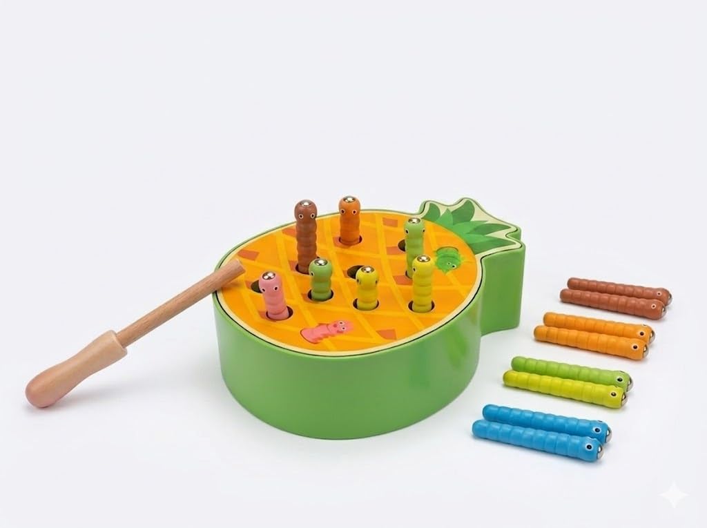Happy Hues Wooden Socket Blocks - Montessori Toy -14