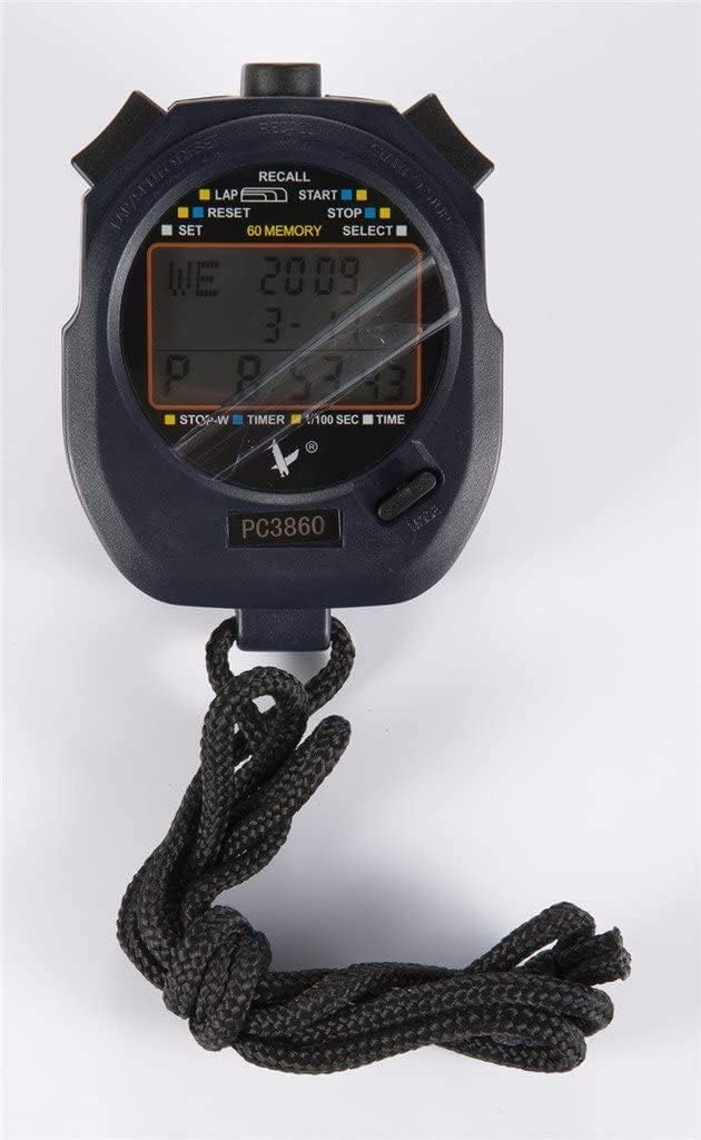 Close-up of LEAP PC3860 Stopwatch display