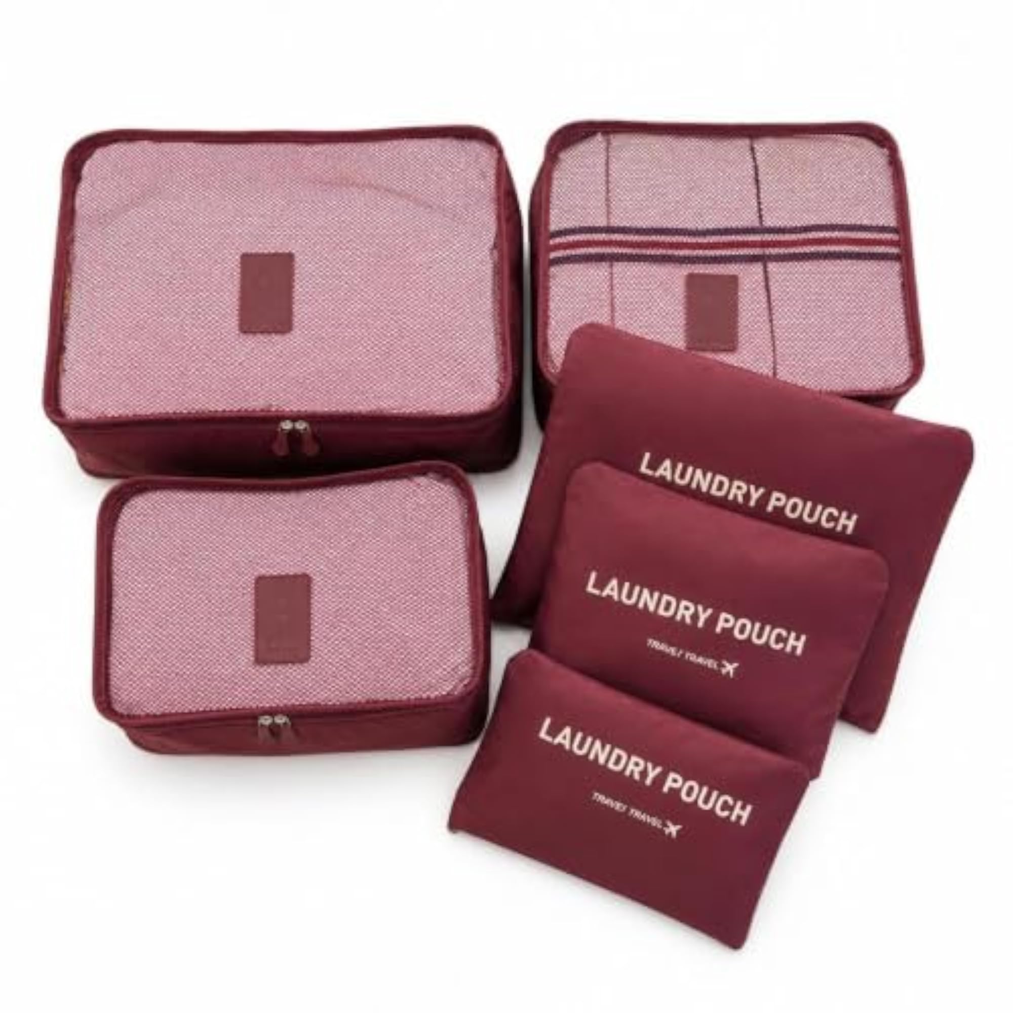 6-Piece Waterproof Travel Packing Cubes Set with Mesh