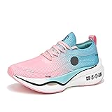 Celtros Zapatillas de correr para mujer y hombre, ligeras, transpirables, cómodas, antideslizantes, a la moda, rosado (pink-3), 9 Women/8 Men