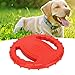 Locadence Dog Flying Disc, 2 Side Hollow TPR Soft Durable Chew Squeaky Toy for Medium or Large Breeds for Beach Lake Pond Pool Poolside Play (Red)