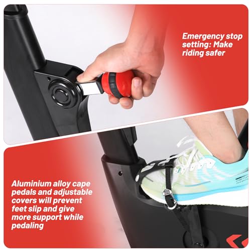 Image of GarveeLife Exercise Bike, Cardio Stationary Bikes for Home, 276LBS Weight Capacity Indoor Cycling Bike with LCD Monitor, Smart App, Seat Cushion, Rear Flywheel, Workout Bike for Home Cardio
