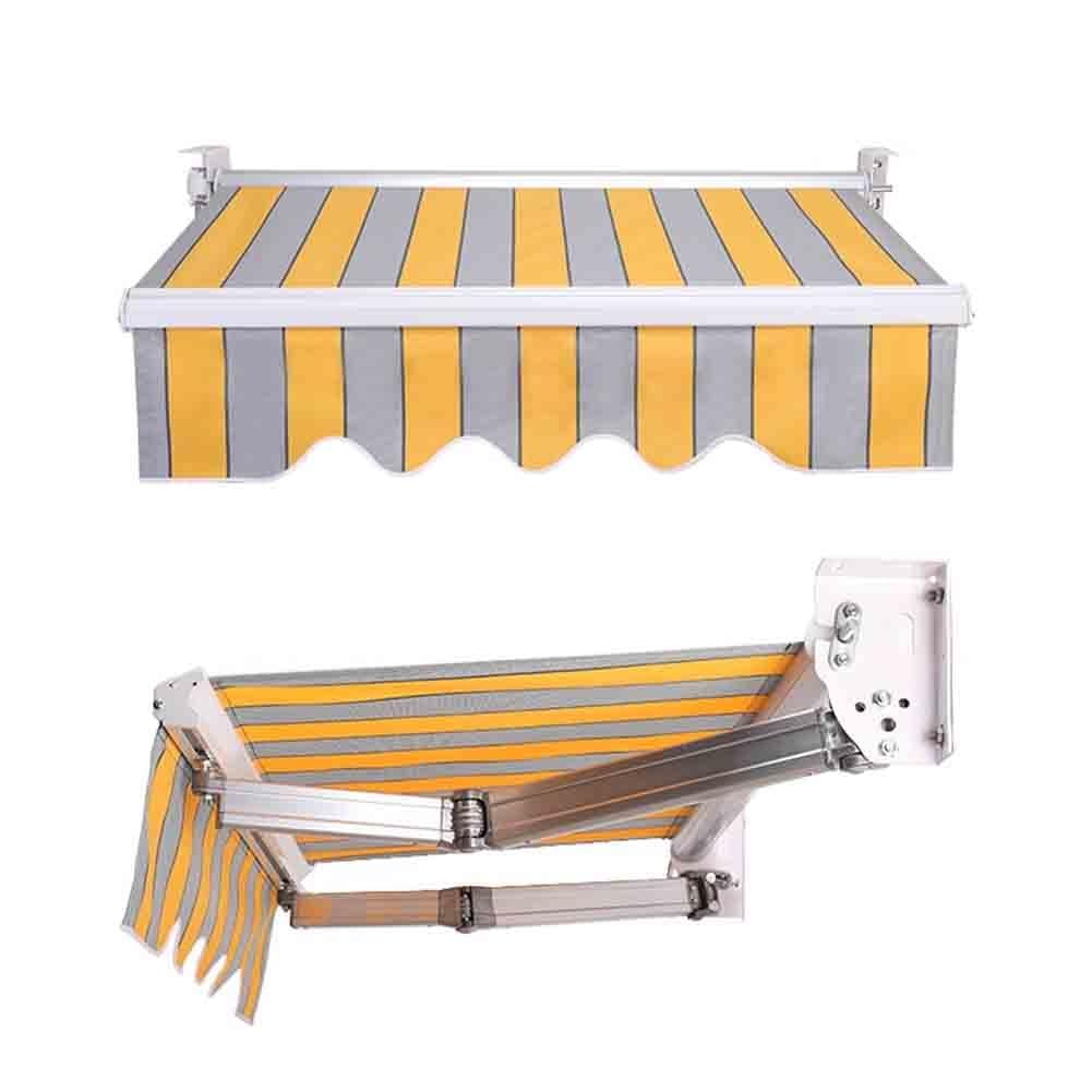 Générique Toile de Remplacement pour Store banne à Rayures Jaunes, Tissu de Protection Solaire extérieure en Polyester pour terrasse, Jardin, fenêtre(400x200cm)