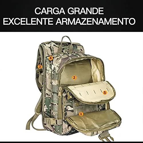 Mochila Tatica Hyranect Militar Trilha 40l 600d Oxford