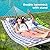 ANAGOO Double Hammock with Stand for Outdoor, Heavy Duty Portable Hammock with Adjustable Steel Stand for Patio, Garden, Beach, Backyard - Includes Carrying Bag,White Grey
