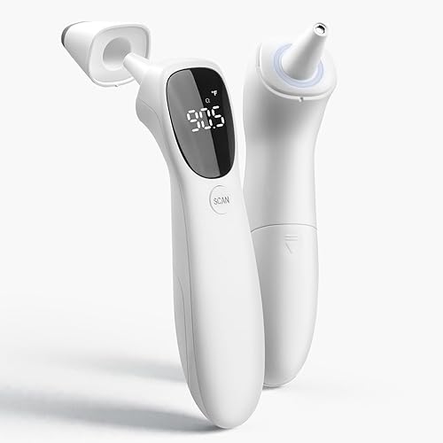 huangirl Termómetro sin contacto, termómetro digital para la frente para adultos con alarma de fiebre, dígitos LED grandes, termómetros infrarrojos