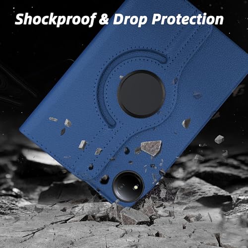 Image of TGK 360 Rotatable Smart Flip Case Cover for Redmi Pad SE 8.7 inch Tablet (Dark Blue)