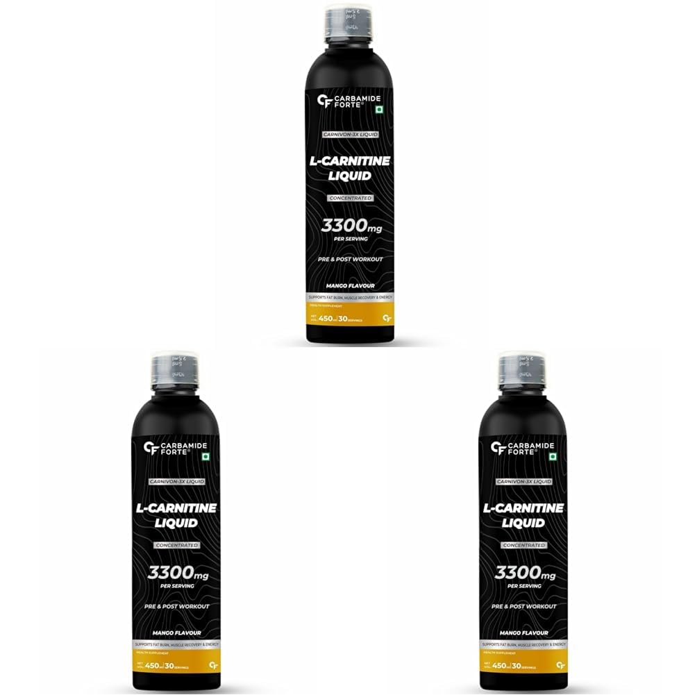 Carbamide Forte L Carnitine Liquid 3300mg Per Serving with Added Vitamins - Mango Flavour - 30 Servings - 450ml (Pack of 3)-image-13