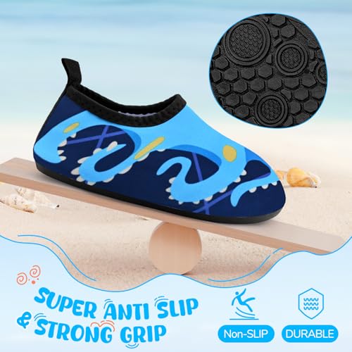 Image of Kids Boys Girls Swim Water Shoes, Toddler Kids Swim Water Shoes Non-Slip Quick Dry Beach Shoes,Barefoot Sports Shoes Aqua Socks for Beach Outdoor Sports