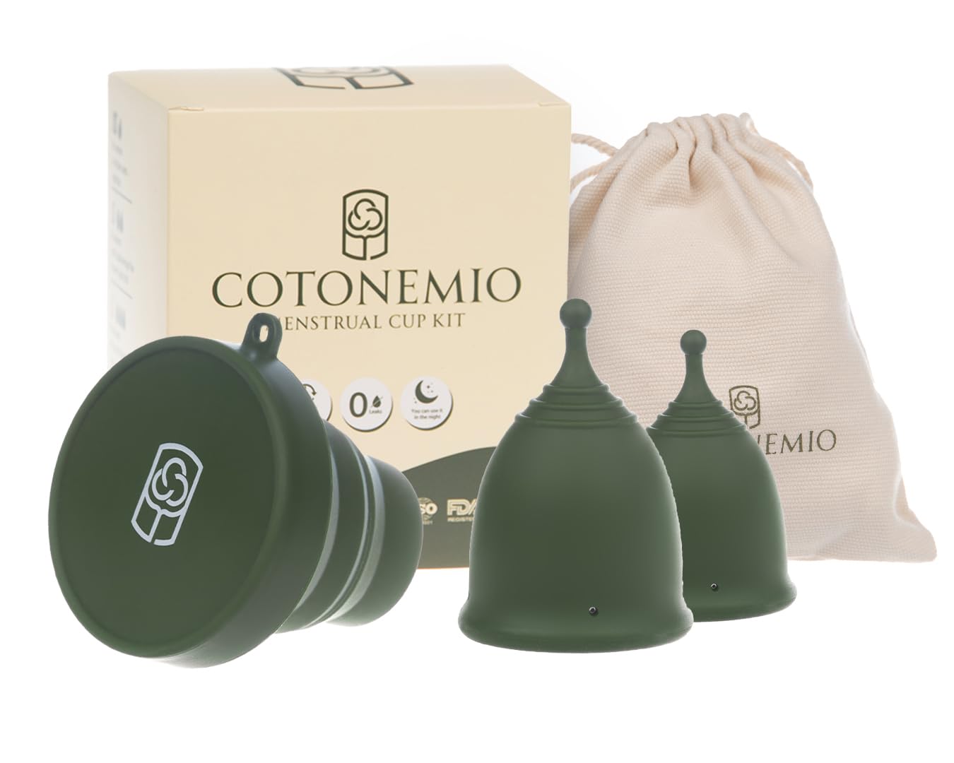 Coppetta Mestruale XS & S in 100% Silicone Medico con Sterilizzatore e Sacchetto in Cotone | Kit Coppetta Riutilizzabile, Senza BPA, Fino a 12 Ore di Protezione