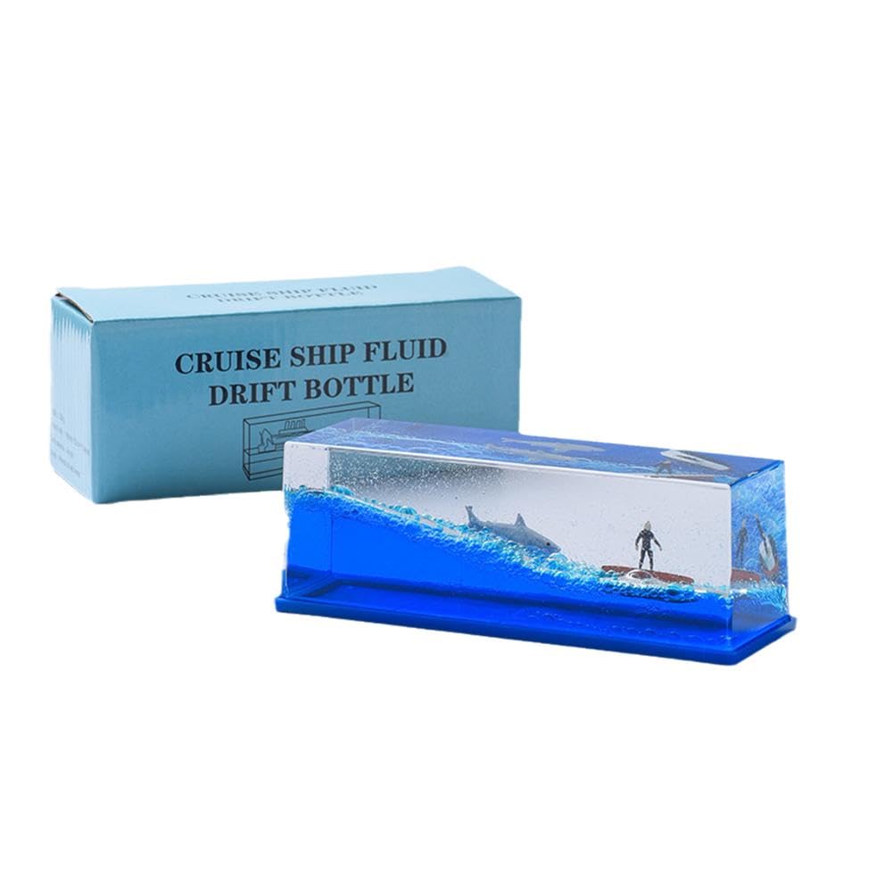 Bateau Croisière Insubmersible - Décoration Bureau Avec Liquide (14,5x5 Cm)