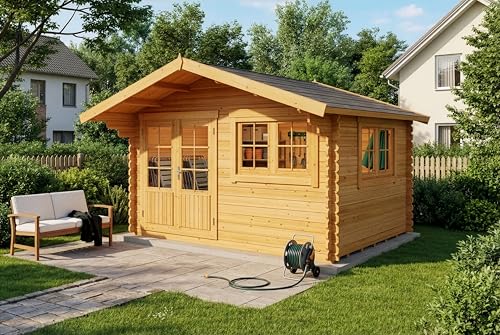 Gartenhaus Gabriel-34 mit Fußboden aus Holz, Gerätehaus 400x300, 10,07 m², 34 mm Wandstärke...