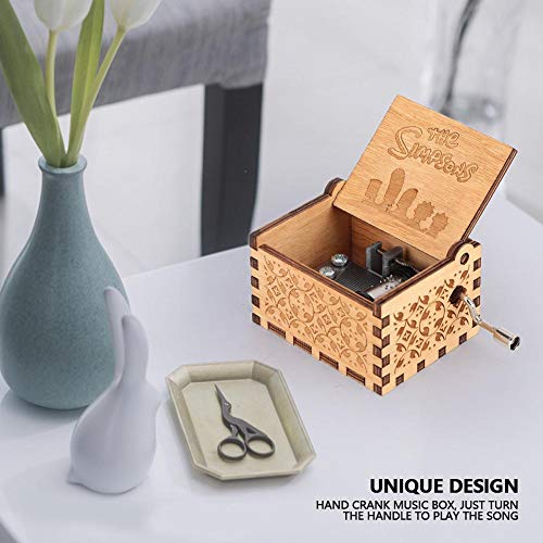 Musica Scatola Manovella in compensato intagliata