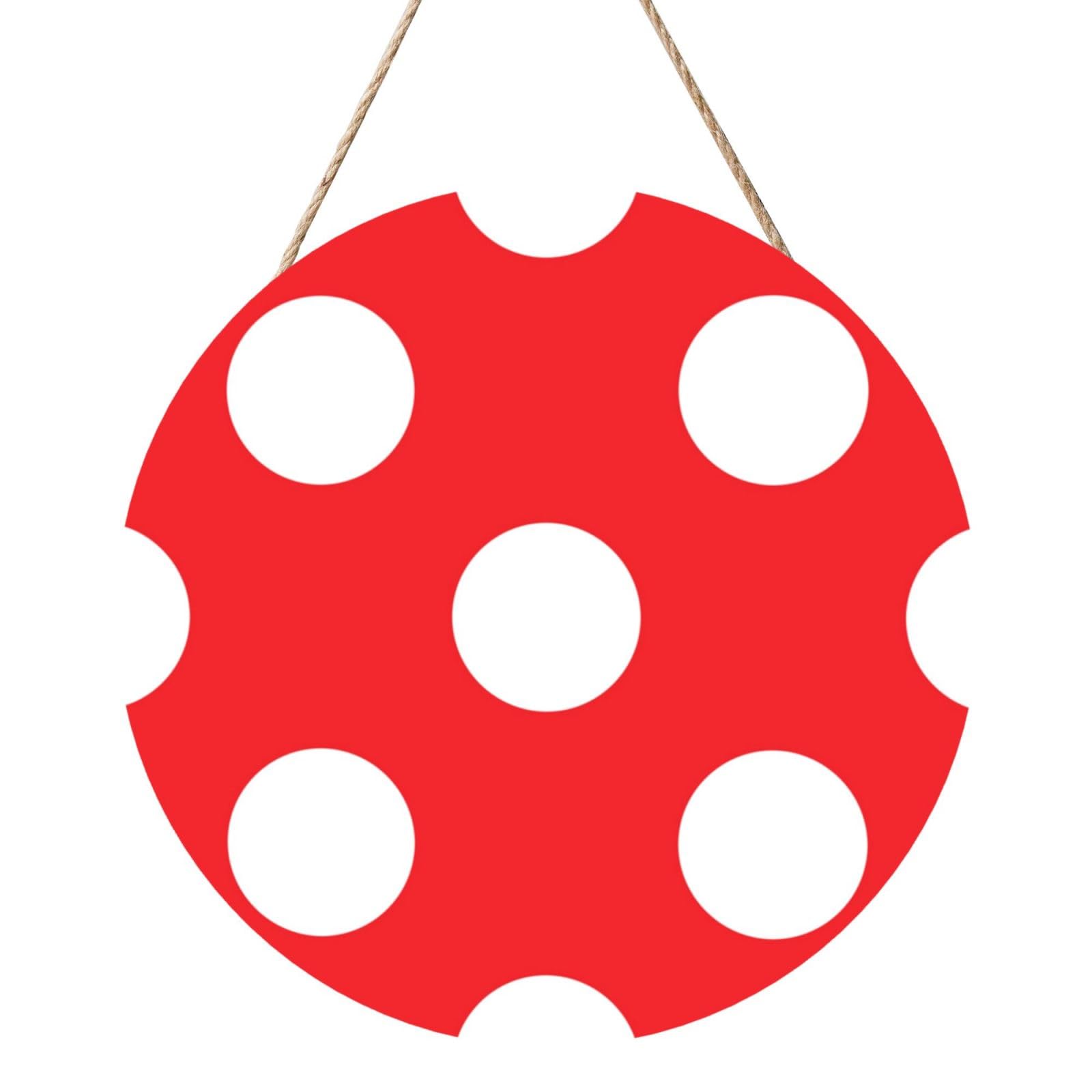 InOmak Red Circle Area, Round Wood Panel Painting 12 in, Wall Hanging Painting For Home