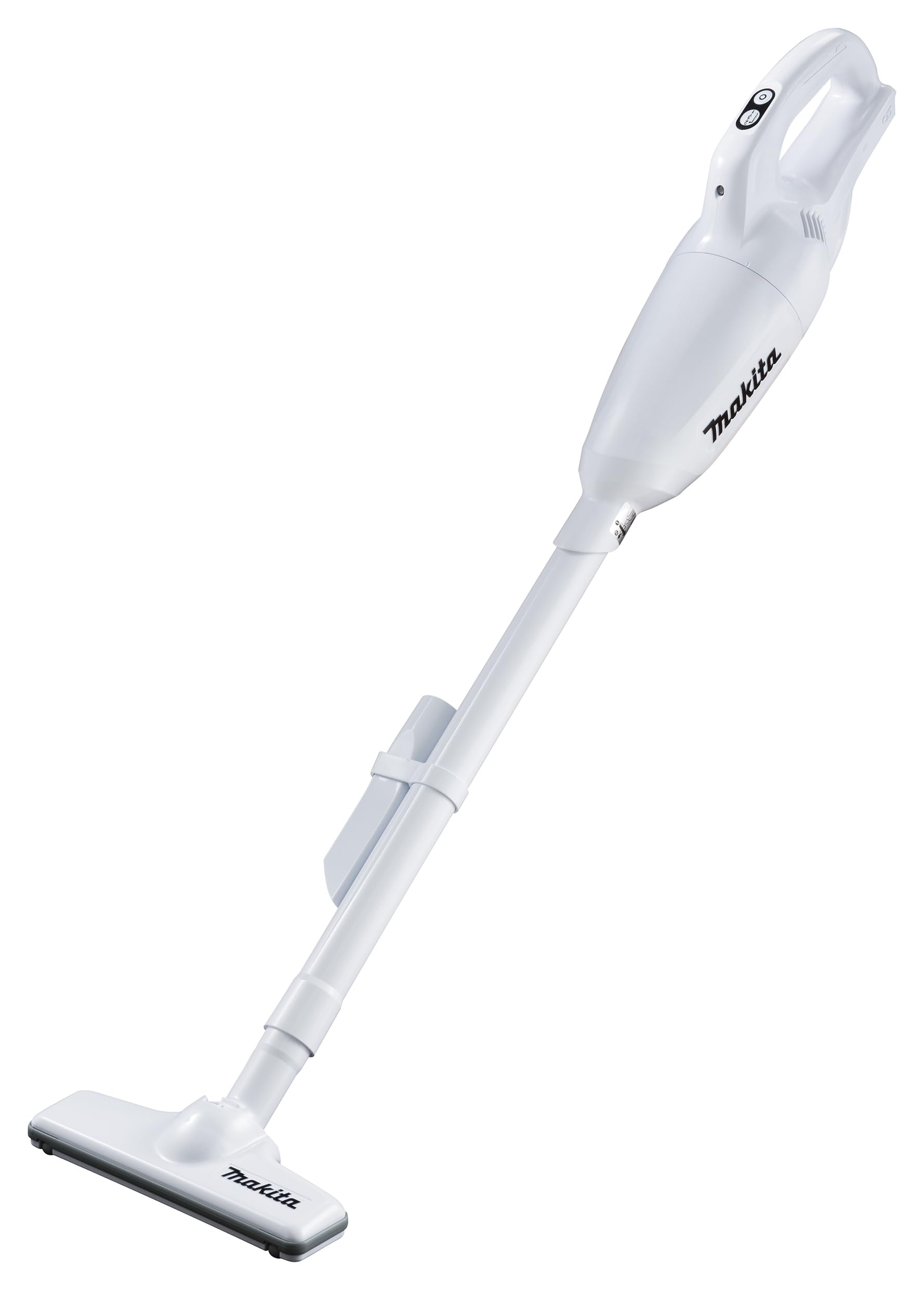 Makita CL108FDZW - Aspirapolvere a batteria (contenitore 0,6 l, 3 livelli di aspirazione, potenza massima di aspirazione 30 W, con filtro di carta, con illuminazione a LED)