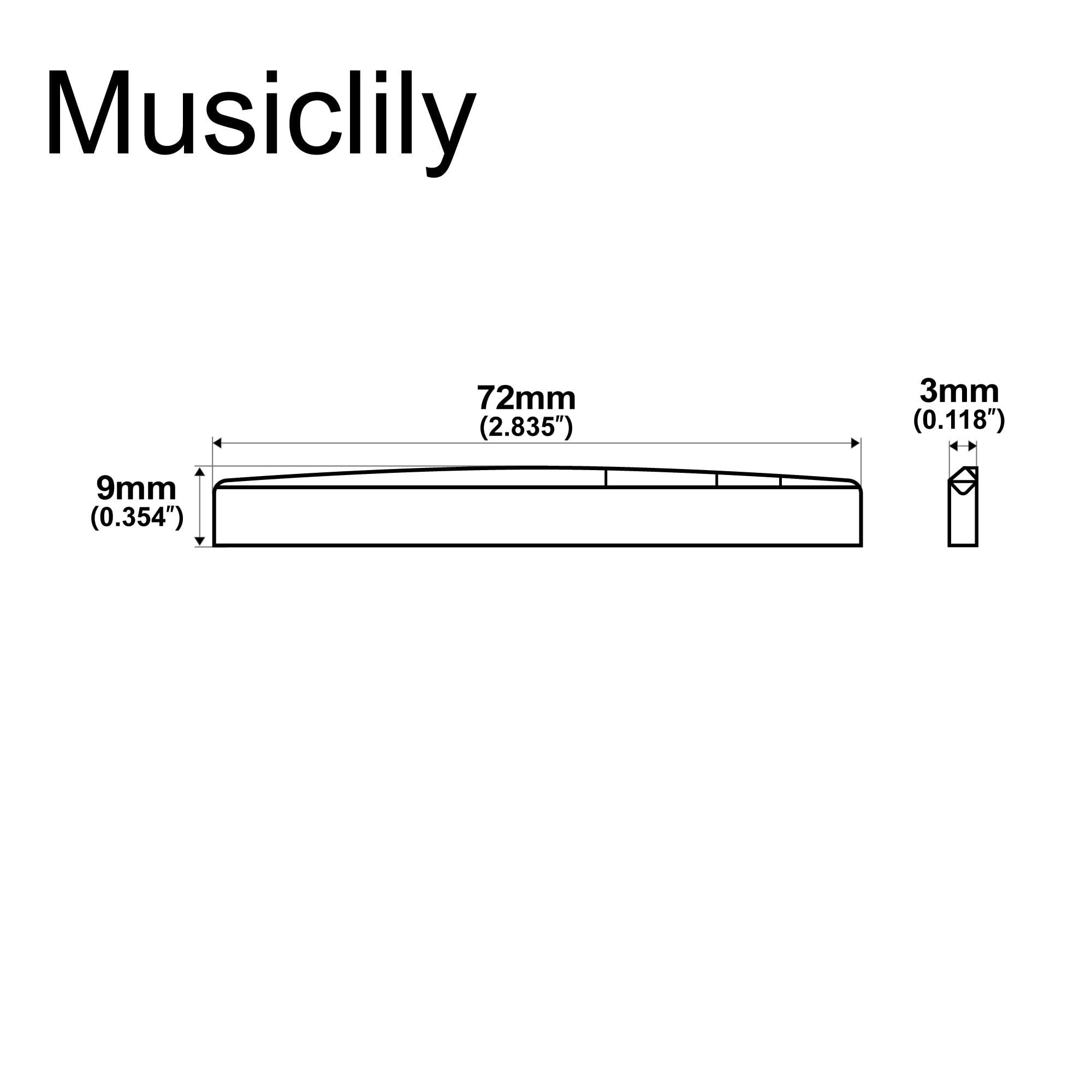 6 String akoestische Bone Bridge Gitaar Slotted Zadel Gitaar Onderdelen (Pack van 12