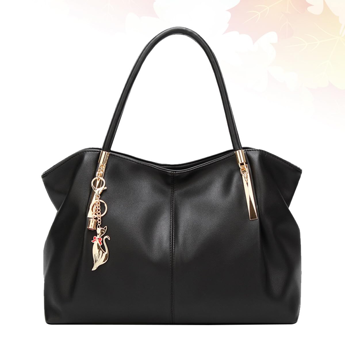 Bolso de Hombro Diseño Sencillo y Moderno de Pu Negro para Mujer Gran Capacidad, Adecuado para Uso Outdoor y Playa