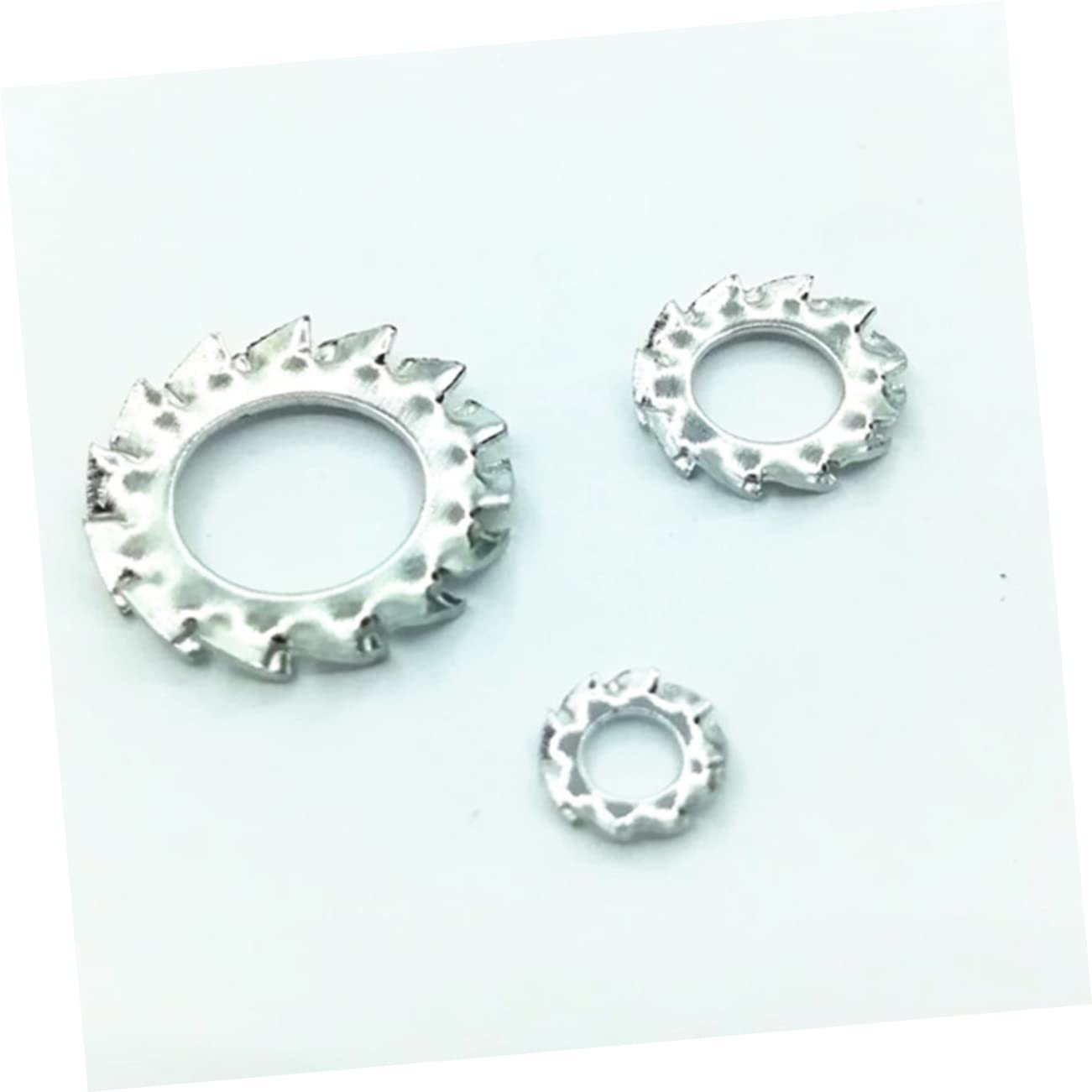 SOLUSTRE 2100pièces Rondelles Dentées Galvanisées De Rondelles De Verrouillage Externes Multi-dents Pour Mécanismes De Blocage Pour Moteurs Et Équipements Hydraulique