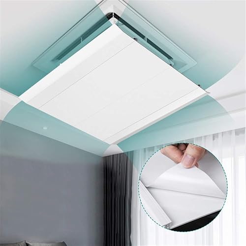 Miniatura 6 de Liveinu Deflector de aire de lona, ajustable, reutilizable, deflector de calor y aire para rejillas de ventilación de techo caído, RV, HVAC, aire