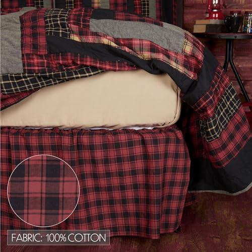 VHC-Brands-Rustic-Lodge-Cumberland-Bedding-Accessory-Queen-Skirt-60x80x16-Chili-Pepper-Red VHC Brands Rustic Lodge Cumberland Bedding Accessory Queen Skirt 60x80x16 Chili Pepper Red