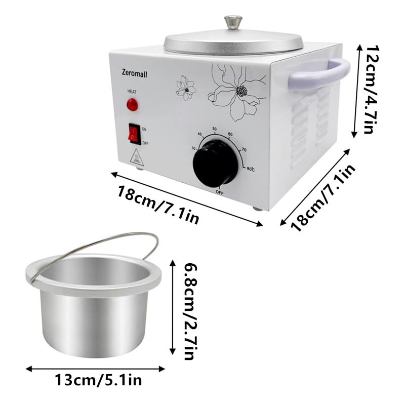 Miniatura 2 de Calentador de cera de una sola olla, máquina de calentador de cera eléctrico profesional, equipo de spa de piel facial con juego de temperatura
