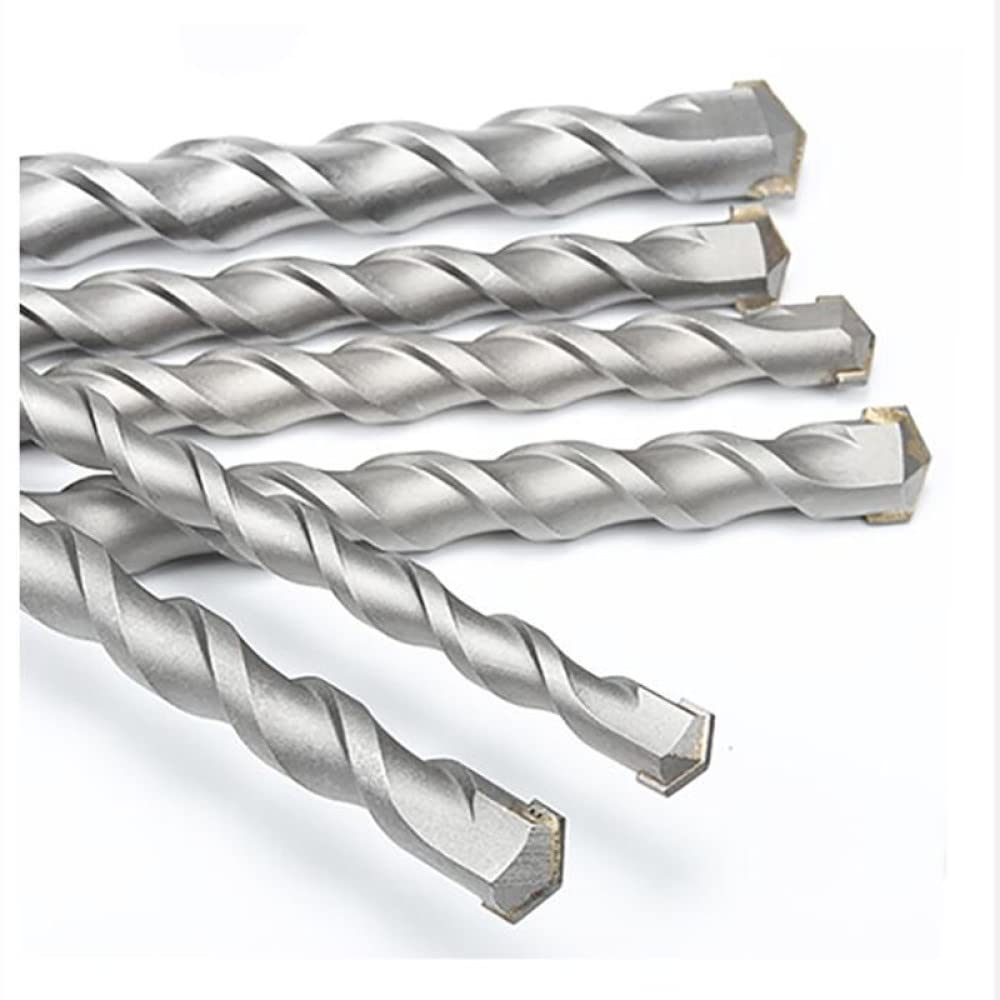 Punta da trapano per calcestruzzo in lega di acciaio al tungsteno 1 pz 350 mm con manico rotondo e manico quadrato 10-30 mm per penetrare nel muro, 32 mm x 350 mm, quadrato