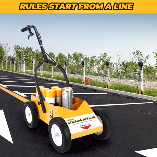 2395000 High-Performance Striping Line Marking Machine, Parking Lot Striping Machine, Compatible with Professional Inverted Striping Spray Paint, 9.8" x 13" x 28.3", Yellow