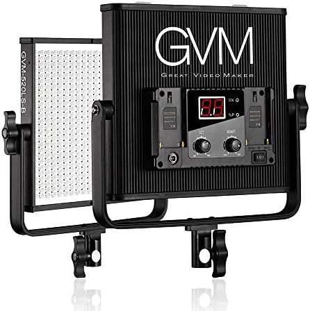 TPOTOO GVM GVM-520LS-B Dimmable Bi-Color LED Video Panel Light CRI97+ TLCI97 3200-5600K Aluminum Alloy Housing with U-Bracket for Portrait Photography Interview Film-Making Studio Lighting 30W