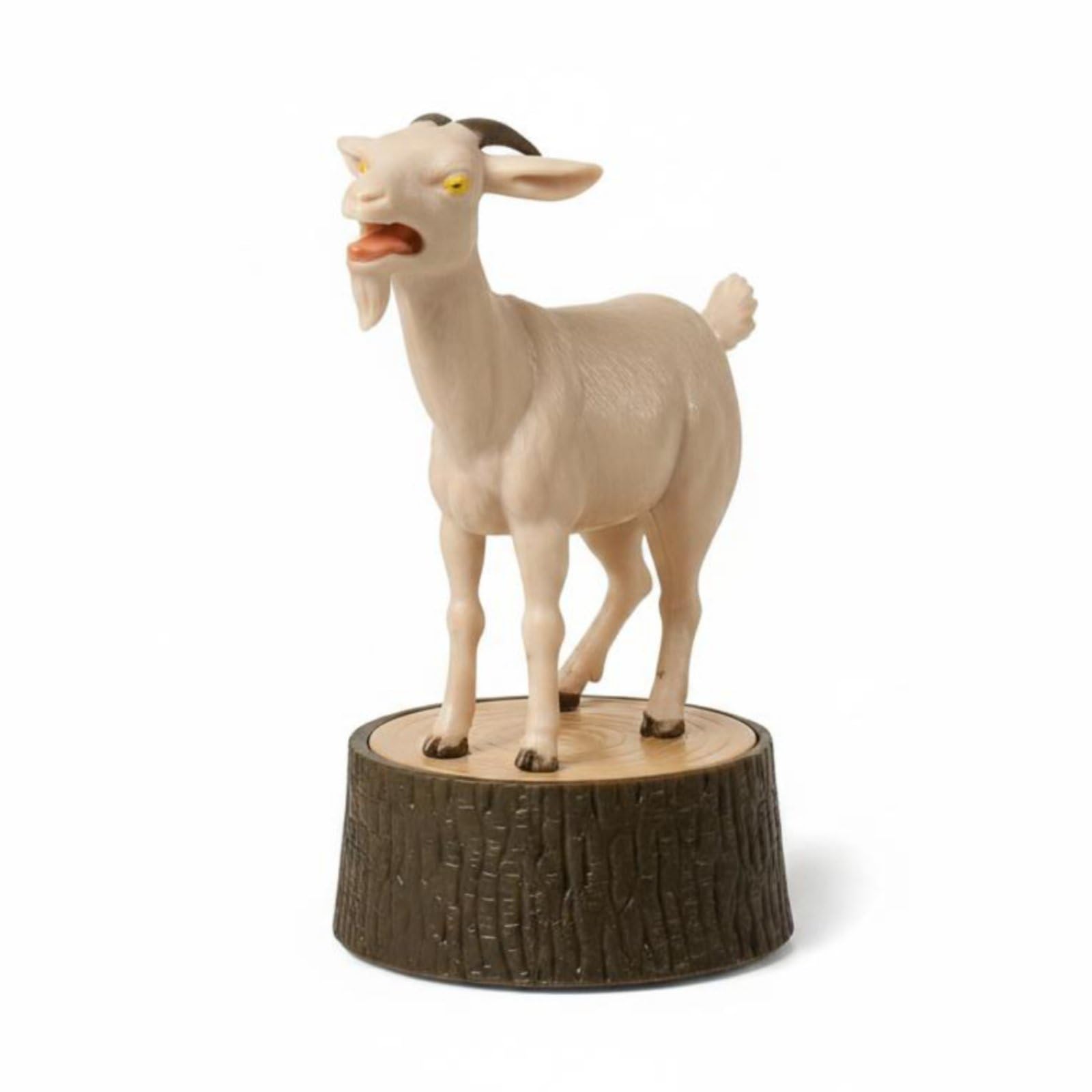 Figurine chèvre criant et livre pour égayer votre bureau au quotidien
