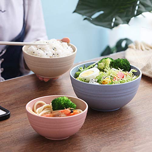 Hemoton Inquebrável tigelas de cereal, 4 peças de tigelas de canudo de trigo, conjunto de louças de