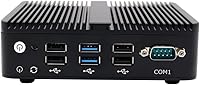 Vista 1 de Router PC, Celeron J4125, 4 x Intel Giga LAN, 2 USB3.0, 4 USB2.0, COM/RS232, HDMI, sin ventilador, mini dispositivo de cortafuegos, PC