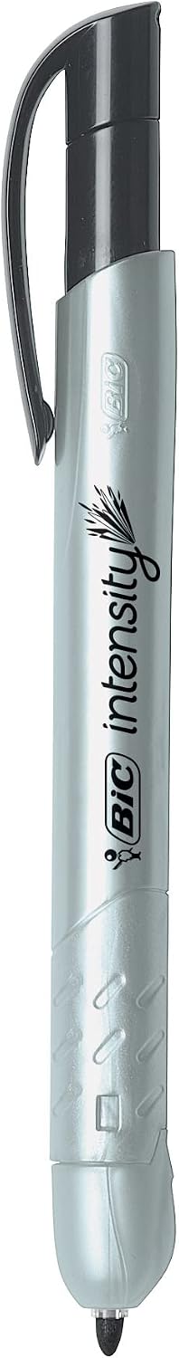 BIC Mark-it Retractable Permanent Markers, Black, 12-Count