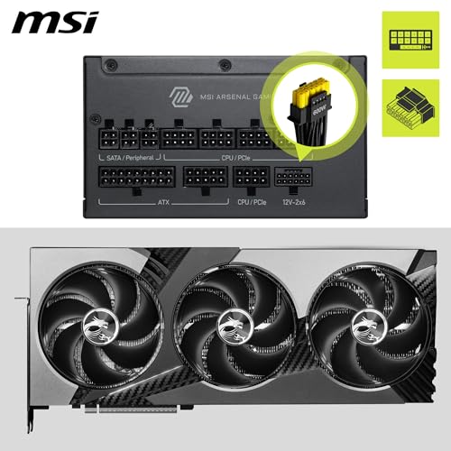 Image of MSI MAG A1200PLS PCIE5, Fully Modular Gaming 1200W Power Supply, 80+ Platinum, Native 12V-2x6 Cables, GPU Safeguard, 105C Main Capacitor, Fan Safeguard, ATX 3.1 & PCIe 5.1 Ready, 10 Year Warranty