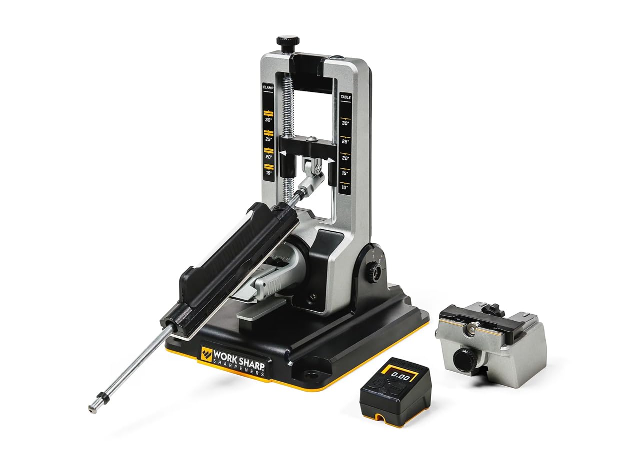 WORK SHARP® Professional Precision Adjust Elite Knife Sharpener - Profi Schärf-System - Messer-Schleifer Set mit digitaler Winkel-Einstellung & -Führung - Messer-Schärfer mit 10 Platten im Koffer